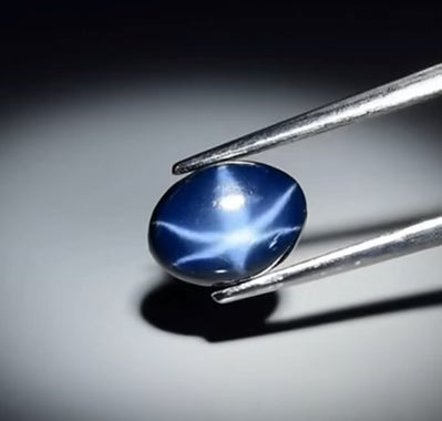 2.15 carat untreated star sapphire showing string asterism