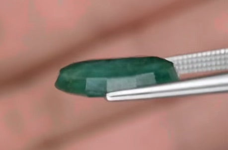 3.68 carat emerald from Zambia, F2 clarity grade, minor oil treatment only