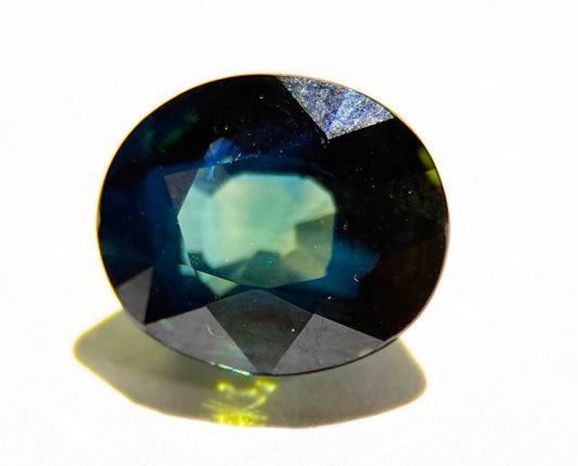 5.28 carat blueish-green sapphire, IF clarity, untreated and unheated, GIA certified