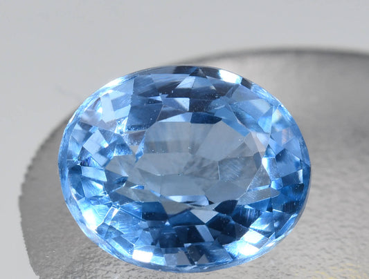 2.57 carat blue sapphire from Montana, USA, normal heat treated