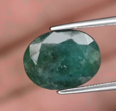 3.68 carat emerald from Zambia, F2 clarity grade, minor oil treatment only
