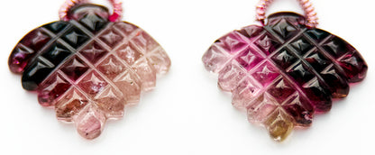19.10 carat matched pair of hand-carved tourmalines from Arizona, IF clarity